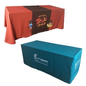 Eco Friendly Custom Size and Logo Knitted Polyester <strong>Table</strong> Cloth <strong>Table</strong> Cover <strong>Table</strong> <strong>Throw</strong> <strong>for</strong> Trade Show Advertising - Product Image 3
