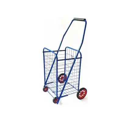Chariot de supermarché en fer pliable, supermarché, supermarché, supermarché, courses à quatre roues, chariot à main, pour personnes âgées