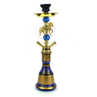 Pipe à eau en bois motif cheval doré, 1/2 haute qualité, pour tabac, shisha hookah portable