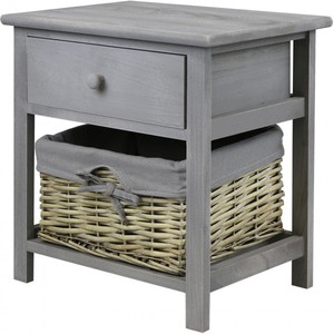 Directo de fábrica barato soporte de <span class=keywords><strong>noche</strong></span> de madera <span class=keywords><strong>mesita</strong></span> de <span class=keywords><strong>noche</strong></span> con cesta de sauce - Product Image 1
