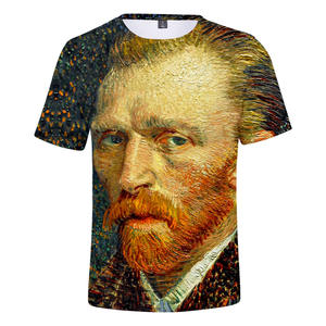 OEM Men's Knitted <strong>T</strong>-<strong>Shirt</strong> with <strong>Van</strong> <strong>Gogh</strong> Digital Printing on Demand <strong>T</strong> <strong>Shirt</strong> - Product Image 2