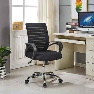Günstige Metall beine ergonomische moderne Büromöbel Kopfstütze mit mittlerer Rückenlehne Computer Schreibtischs tuhl für Büro