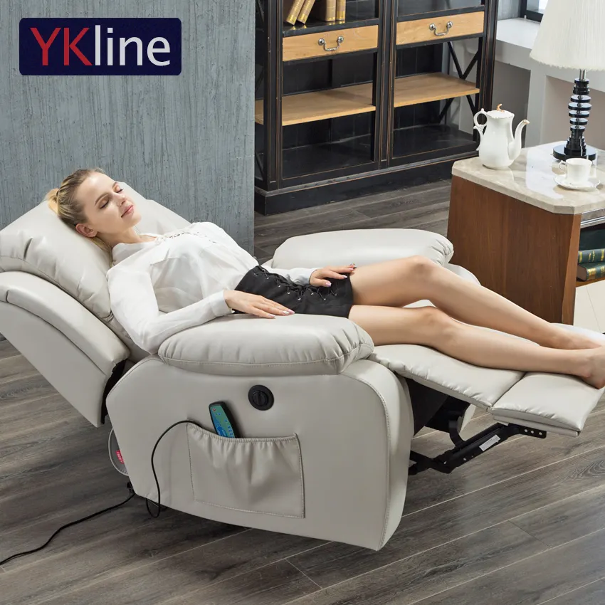 Silla reclinable eléctrica con masaje de 8 puntos, sillón reclinable