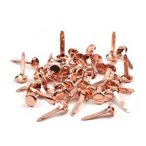 Qualitäts garantierte Roségold 8*19mm Split Pin Befestigungs elemente Papier verschluss Metall Brad Script Binder Bulk Brads