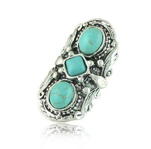 Retro Vintage Adjustable <strong>Ring</strong> Antique Silver Plated Adjustable <strong>Turquoise</strong> <strong>Ring</strong> - Product Image 3