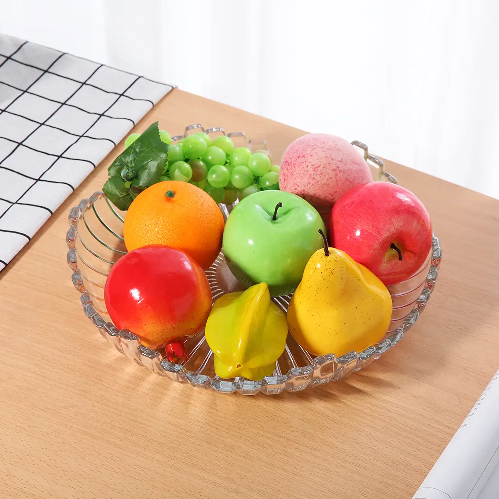 Promotion Price Elegant Clear Round Smooth Glass Plate Glass Dish For Kitchen