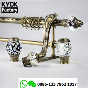 KYOK guangzhou tringle à rideau en gros, 25/28mm <span class=keywords><strong>bronze</strong></span> tringle à rideau extensible en gros D910 - Product Image 6
