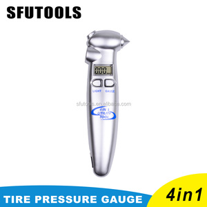 Sfutools multifuncional 4 en 1 neumáticos Manómetro digital con rescate herramienta de emergencia LED linterna - Product Image 1