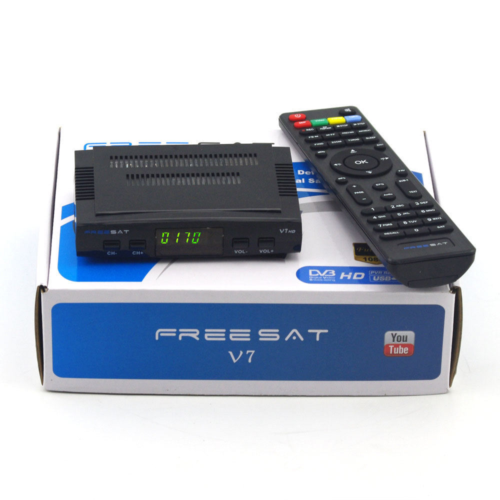 Freesat V7 HD Biss Key Powervu set top box DVB-S2 FTA satellite TV Récepteur cccam youtube youporn chaude vidéo soutien