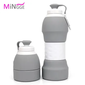 可折叠运动水瓶可重复使用硅胶可折叠水瓶旅行野营徒步旅行