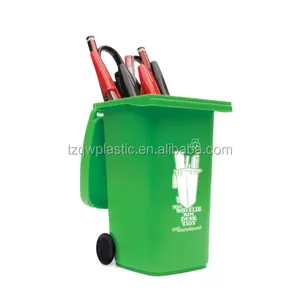 DCDEAL Tempat Sampah Kaleng Sampah Roda Mini Penyimpanan Bin Meja Bersih Alat Tulis Kantor Desktop Organizer Rapi Pena Kuas Tempat Pensil (Ro