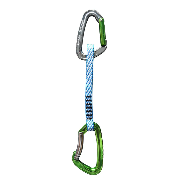 Wholesale resistance band with quick links carabiner quickdraw for climbing custom resistance band with carabiner