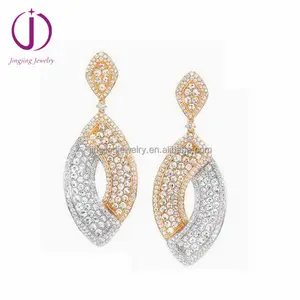 Wholesale woman luxury earring jewelry 925 sterling silver preciosa cz stone brilliant earrings