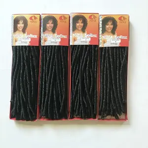 도매 공장 가격 NINA softex locs 가짜 크로 셰 뜨개질 머리띠, 방화 효력이 있는 섬유 물자 locs 미국인을 위한 연약한 dreads 끈목