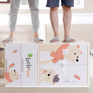 Armario de Plástico con <span class=keywords><strong>Cajones</strong></span> <span class=keywords><strong>para</strong></span> Ropa de Niños, Armario de Dibujos Animados, Cajonera de Almacenamiento - Product Image 2