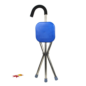 Tongkat Berjalan dengan Kursi, Tongkat Lipat Alumunium Kaki Tiga Portabel Tempat Duduk - Product Image 4