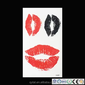 Top Sale Summer Sexy Red Hot Temporary Kiss Tattoo For Lady