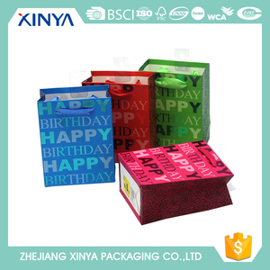 <span class=keywords><strong>Simple</strong></span> style <span class=keywords><strong>pas</strong></span> <span class=keywords><strong>cher</strong></span> heureux d'anniversaire slogan imprimé papier cadeau sac d'emballage - Product Image 4