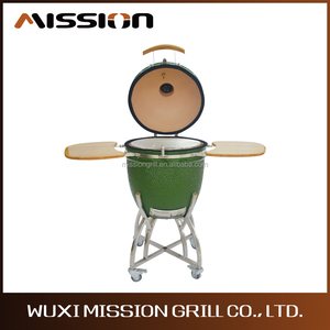 Kamado — Barbecue en céramique <span class=keywords><strong>de</strong></span> Patio 18 ", Barbecue <span class=keywords><strong>noir</strong></span> au charbon <span class=keywords><strong>de</strong></span> bois, BBQ d'extérieur, Kamado - Product Image 2
