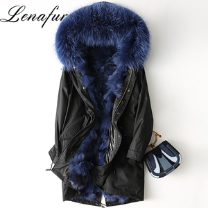 2018 Meraviglioso Design Giovane Fashion <span class=keywords><strong>Pure</strong></span> <span class=keywords><strong>White</strong></span> Procione Sciarpa di Pelliccia di Volpe Giù Parka - Product Image 4
