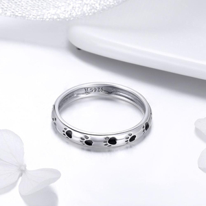 Anillos GR08 <span class=keywords><strong>de</strong></span> Plata <span class=keywords><strong>de</strong></span> Ley 925 <span class=keywords><strong>con</strong></span> Estampado <span class=keywords><strong>de</strong></span> Huellas <span class=keywords><strong>de</strong></span> Patas <span class=keywords><strong>de</strong></span> Mascotas para Mujer, Lindos Anillos <span class=keywords><strong>de</strong></span> Plata <span class=keywords><strong>con</strong></span> Huellas <span class=keywords><strong>de</strong></span> <span class=keywords><strong>Perro</strong></span> y Gato, Ideales para Bodas y Uso Diario - Product Image 4