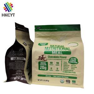 Impression personnalisée sur papier kraft feuille d'aluminium sac d'emballage zip-lock pour 1kg de protéines en poudre - Product Image 2