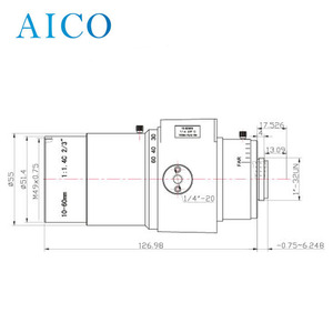 2/3 "1:1.4 DC Auto Iris 2mp 10-60mm c Mount Megapixel Industrial Vision Varifocal Cctv 6x Zoom Lens avec Correction IR - Product Image 2