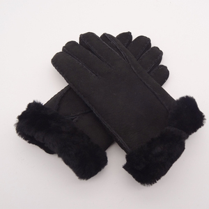 Gants en peau de mouton mérinos de qualité supérieure, personnalisés en gros, avec poignets en fourrure véritable, gants en <span class=keywords><strong>cuir</strong></span> d'hiver, gants en peau de mouton mérinos - Product Image 6