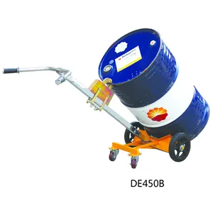 DE450 Portable Heavy Duty Manual Hand Truck 450 Kg Oil Drum Hand Trolley Drum Transportation Solid Tires Bearing Pump Provided