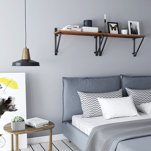 VASAGLE oturma odası yatak banyo mutfak ekran Vintage ahşap Mdf duvara monte raf rustik dekorasyon serbest duvar rafı - Product Image 3