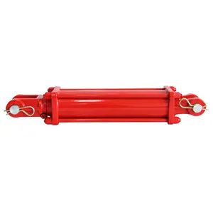 Tow truck hydraulic cylinder with adjusting tie rod ends