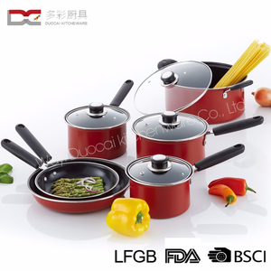 Di alta Qualità Diretta Della Fabbrica <span class=keywords><strong>Offerta</strong></span> Al Carbonio Colorful 10Pcs Cucina Cucinare Pentola Padella <span class=keywords><strong>Pentole</strong></span> <span class=keywords><strong>Set</strong></span> Con Copertura in Vetro Temperato - Product Image 1