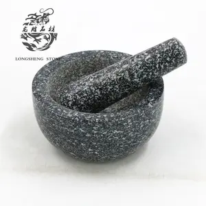 manufacturers direct selling granite polish black pepper grinder mortar pestle for kitchen