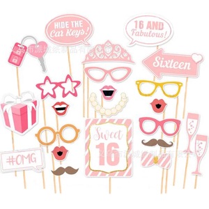 Verjaardagsfeestje Supplies 44 Pcs Photo Booth Props 2019 Nieuwe Ontwerp Zoete 16 Verjaardag Decoratie 16Th - Product Image 1