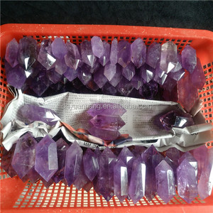 Baguettes en cristal d'améthyste naturel, Double extrémité, en cristal <span class=keywords><strong>de</strong></span> guérison à six côtés, 1 pièce - Product Image 2