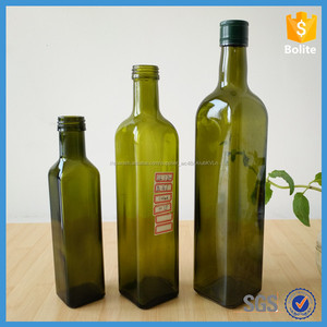 Botella de vidrio con tapas de color verde <span class=keywords><strong>oscuro</strong></span>, botella de aceite de oliva para cocinar con tapas de aluminio - Product Image 4