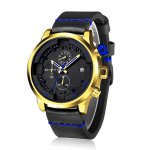 Montre à bracelet en cuir de haute qualité Mouvement japonais avec calendrier Chronographe Montre-bracelet Logo personnalisé - Product Image 4