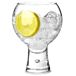 Bicchieri da Vino Rotondi Trendy da 19oz/540ml, Personalizzabili, <span class=keywords><strong>in</strong></span> <span class=keywords><strong>Vetro</strong></span> Trasparente Spesso con Logo Unico - Product Image 1
