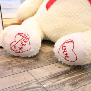 Orsacchiotto di Peluche Bianco Grande e Carino da 90cm, <span class=keywords><strong>Orsetto</strong></span> Arcobaleno Dormiente per Bambine, Bambola Teddy Bear per Scuola - Product Image 4