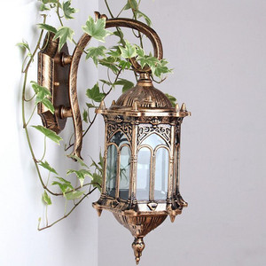 Candelabro de bronce negro <span class=keywords><strong>para</strong></span> exteriores, luces <span class=keywords><strong>para</strong></span> balcón residencial, E27, jardín, Retro, lámpara de pared LED - Product Image 3