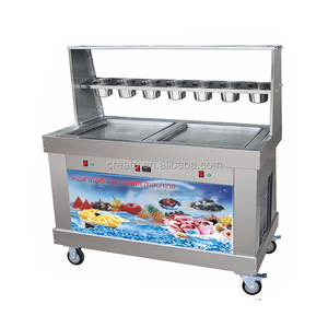 110V 220V <span class=keywords><strong>ไทย</strong></span>เดี่ยวแบนสแควร์3รอบหม้อทำ Roller Fried Ice Cream ม้วน - Product Image 3