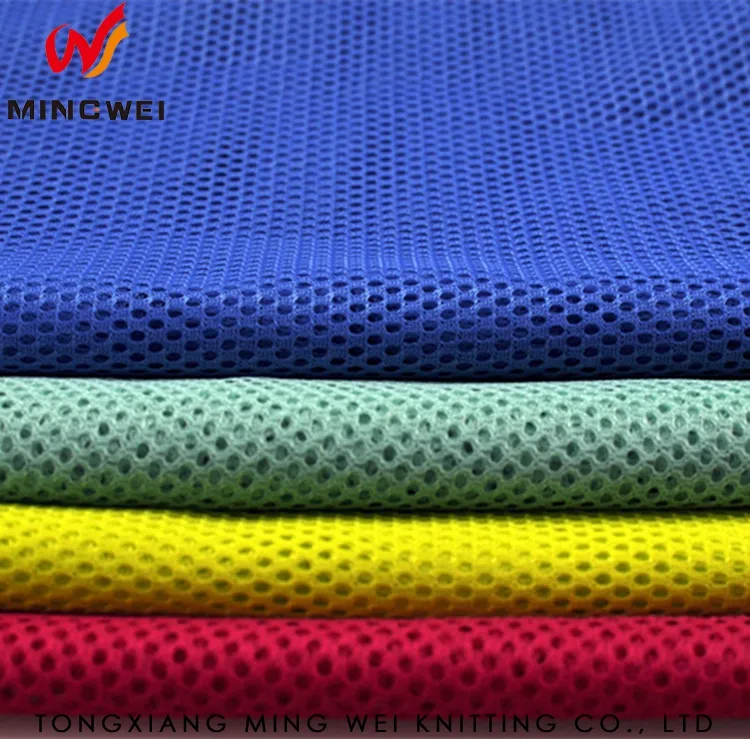 Büyük Delik Spor Streç Örgü % 100 Polyester T gömlek kumaşı