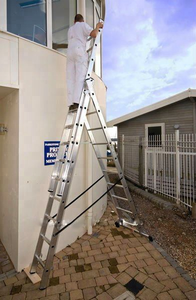 DELILADDER Professional Triple Extensión de <span class=keywords><strong>3</strong></span> CAPAS <span class=keywords><strong>3</strong></span> Secciones 7 Peldaños (3x7 Escalones) Carga máxima 150kgs Escalera de aluminio - Product Image 6