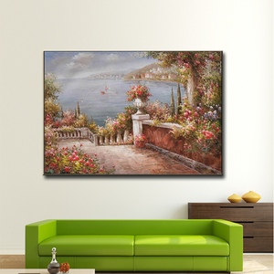 Tableau mural en couteau à palette sur toile, paysage marin méditerranéen bien peint, art côtier italien, peintures à l'huile de paysage - Product Image 5