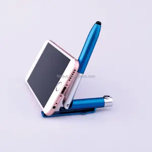 hot-selling best gift 5 in 1 function light pen touch pen with phone holder pen