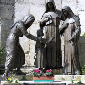 Leben größe religiöse figur bronze katholischen nonne nonne statuen für verkauf