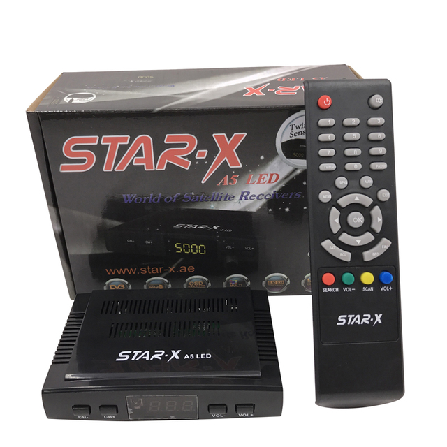 Satellite Receiver with Biss Key Star X A5 Led Wifi to Av Receiver Set Top Box Remote Control