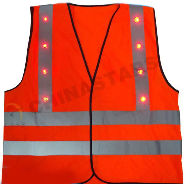 orange color EN 471 approved LED ligthed safety vest