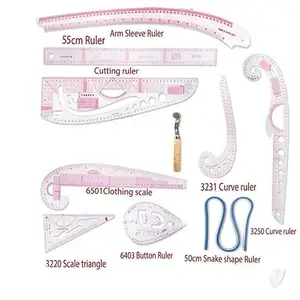 9PCS Curva Régua de Costura Com uma Roda de Rastreamento para Costura Costura Padrão