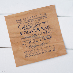 Usine chinoise De Mariage Carré Personnalisé Bois Invitations de <span class=keywords><strong>Fête</strong></span> - Product Image 1